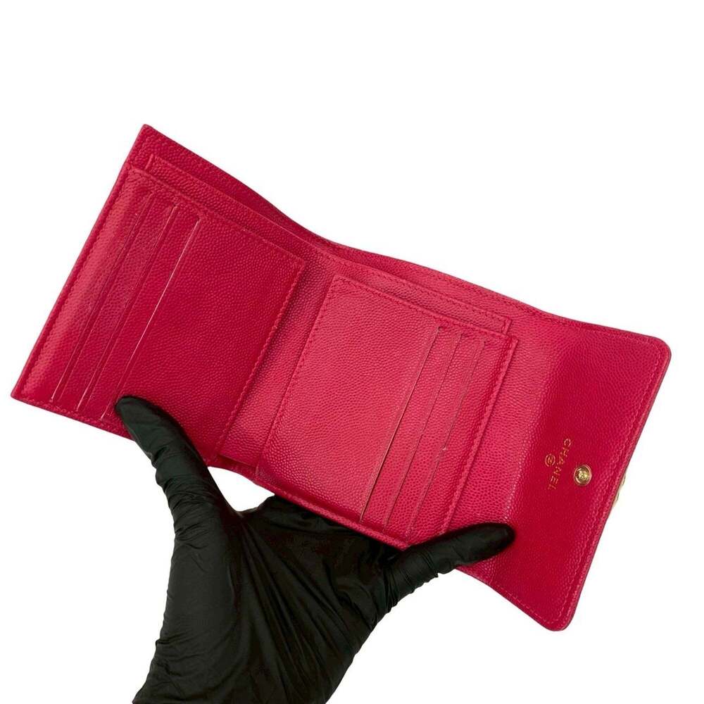CHANEL Authentic Pink Caviar Leather Logo Wallet - Picture 7 of 10